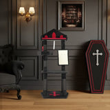 Gothic Cat Tree - 49in Black Cat Tower with Throne Goth Bed, Coffin-shaped Perch, Durable Sisal 99182828