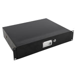 ZUN 19" 2U Steel Plate DJ Drawer Equipment Cabinet with Keys Black 19646401