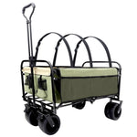 ZUN 440lbs Collapsible Foldable Wagon Cart with strapping system ,Beach Wagon Utility Cart Utility Wagon W2932P235395