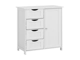White Bathroom Storage Cabinet, Floor Cabinet with Adjustable Shelf and Drawers W40914883