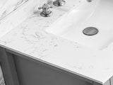 72"x 22" bathroom stone vanity top engineered color undermount ceramic sink and 3 faucet hole W1059P232320