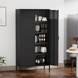 71 inches high metal storage locker with 4 adjustable shelves and 5 tiers, suitable for homes and T3421P312412