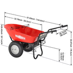 ZUN RedRock Wheelbarrow Utility Cart Electric Powered 24V DC 180W AGM Battery 330lbs Max 46785305