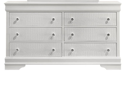 ZUN Blaze Modern Style 6- Drawer Dresser Made with Wood in White B009P286630