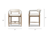 Artemis 26" Mixed Material Upholstered Counter Stool, Warm White Chenille B2719P280172