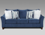 ZUN Camero Fabric Pillowback 2-Piece Living Room Set, Sofa and Loveseat, Navy Blue T2574P195446