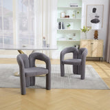 COOLMORE Contemporary Designed Velvet Fabric Upholstered Accent/Dining Chair /Barrel Side Chairs W395P224765