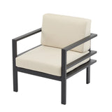 27.7'' Modern Outdoor Lounge Chair with Aluminum Frame, Weather-Resistant Cushions, Sleek Design, N767P237029B