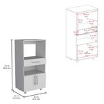 ZUN Worland Pantry Cabinet with Microwave Stand, Multi-Functional with Drawer and 2-Door B200P173200