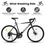 A28320R 700Cx28 Road Bike, Lightweight Aluminum Frame, Disc Brakes, 16-Speed, Fast Acceleration, W2563P321604