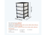 Plastic Storage Drawer Cart with 4 Compartments, Mobile Organizer with Wheels, 55782764