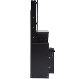 Small Size Left Bedside Cabinet Vanity Table Cushioned Stool, Extra Large Sliding Mirror, Multi W936P202291