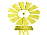 8FT Weather Resistant Yard Garden Windmill Yellow 53104540