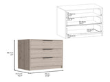 Dresser 27"H, 3 Drawers Dresser, Superior Top, Light Gray B097132976