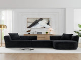 114" Cloud Sectional Couch with L-Shape Chaise, Modular Sofa with Movable Ottoman, Upholstered W1117P371650