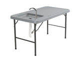 Folding Portable Fish Fillet & Hunting & Cutting Table with Sink Faucet 09682898