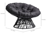 38" Ergonomic Swivel Wicker Papasan Chair with Thick Tufted Cushions, 360 Degree Rotatable Chairs 44208273