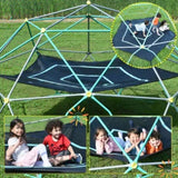 13ft Geometric Dome Climber Play Center, Kids Climbing Dome Tower with Hammock, Rust & UV Resistant MS306993AAF