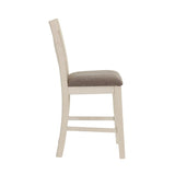 Set of 2 Counter Hight Chairs with X-Cross Back, White and Grey B016P226064