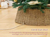 Handcrafted Woven Christmas Tree Collar - Seagrass Wicker Tree Skirt & Stand Base Cover 77726471