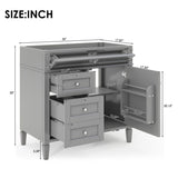 ZUN 36'' Bathroom Vanity without Top Sink, Modern Bathroom Storage Cabinet with 2 Drawers and a Tip-out WF315154AAE