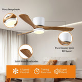 ZUN 42 inch Wood Ceiling Fans with Lights and Remote, Modern Flush Mount Low Profile Ceiling Fan with W2352P194114