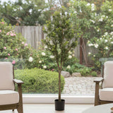 6FT Tall Artificial Plant Greenery Natural Artificial Tree Faux Potted Tree with Natural Look Leaves 39819826