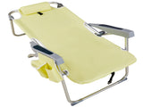 63*70*99cm Heightened Oxford Cloth Silver White Aluminum Tube Bearing 100kg Beach Chair Yellow 60829302