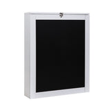 ZUN Floating Wall Mounted Table, Foldable Desk with Storage Shelves and Blackboard - black+white W2181P151572