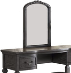 ZUN Bedroom Classic Vanity Set Wooden Carved Mirror Stool Drawers Antique Grey Finish HS00F4005-ID-AHD