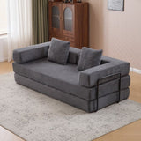 Floor,Compression Sofa,Convertible Floor Sofa Bed-with Pillow Back Support Armrest,Comfy Futon 49204026