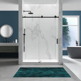 56-60"W76"H Frameless Shower Door,6mm SGCC Tempered GlassProtective,Matte Black,Stainless Steel T3736P347126