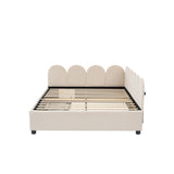 Full Size Upholstered Daybed with 2 Drawers, Velvet Sofabed with Soft Fabric Headboard, No N733P194901A