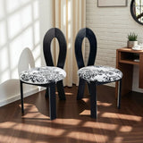 Dining Chairs Set of 2, Key-Design Home Chairs - Linen Upholstered Solid Wooden Dining Chairs with W2700P338557