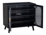 2-door shoe cabinet with high legs, internal 4-tier shelving, USB LED light strip, and 24-key 93886673