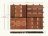 27pcs Interlocking Deck Tiles 11.8" x 11.8", Patio Flooring Outdoor Waterproof, Acacia Wood Tiles T3839P363029