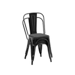 ZUN 2pc Modern High Gloss Black Metal Dining Room Kitchen Bar Chairs Contemporary Aesthetic 18-inch Seat B011P238550