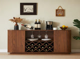 58" Modern Wavy Curve Sideboard-Multifunctional storage cabinet with wine rack and glassware holder, W1162P478268