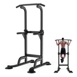 ZUN Power Tower Workout Dip Station Pull Up Bar, Height Adjustable Multi-Function Dip Stand for Home Gym 10184145