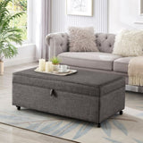 Modern Large Comfort Sofa Ottoman with Storage, Modular Sectional Storage Ottoman With Wheels For W2186P178509