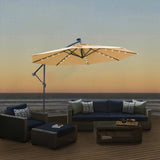 10 FT Solar LED Patio Outdoor Umbrella Hanging Cantilever Umbrella Offset Umbrella Easy Open W41917531