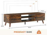 TV Stand for TVs up to 60", Modern Mid Century Entertainment Center with Storage, 2 Cabinet Media 88054514
