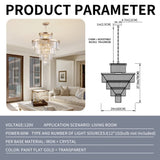 (Same as W1340P188536)Golden Luxury Crystal Chandelier Modern Chandeliers Lights Fixture Hanging W1340P189340