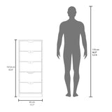 FM FURNITURE Olijato 5-Drawer Dresser for Nurseries and Bedrooms Modern Space-Saving Storage, B128P301391