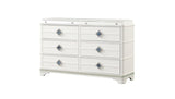 ZUN Laguna Modern Style 6- Drawer Dresser Made with Wood, Hidden Jewlry Drawer and Crystal Accents in B009P270823