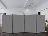 6FT 4-Fold 160g Polyester Cloth Plastic Foot Carbon Steel Frame Foldable Screen Gray 91313474