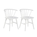 ZUN Alwynn Contemporary Wooden Spindle Back Dining Chairs, Windsor Chairs, Set of 2, White T2574P164536