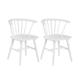 ZUN Alwynn Contemporary Wooden Spindle Back Dining Chairs, Windsor Chairs, Set of 2, White T2574P164536