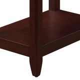 ZUN Espresso Accent Table with Bottom Shelf B062P181363