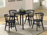 Black Finish Mid-Century Modern Style 2pc Dining Chair Shaker Legs Molded Seat Spindle Back Dining B2741P406735